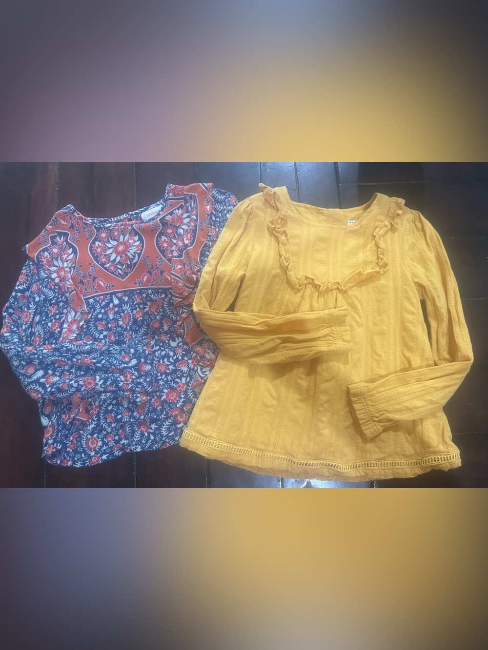 Lot of 2 Long Sleeve Blouses Size 5-6, 6